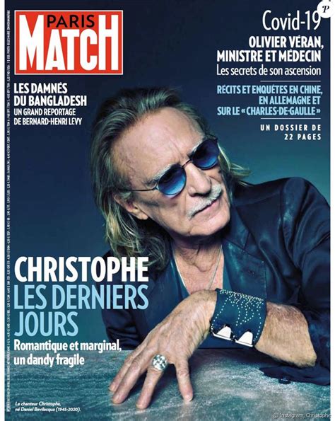 Le Magazine Paris Match Consacre Sa Couverture Au Chanteur Christophe