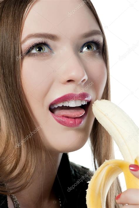 Girl Eating A Banana Stock Photo Yablonski