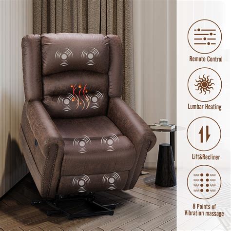 Buy Esright Power Lift Recliner Chair For Elderly Faux Leather With Rivet Design Electric