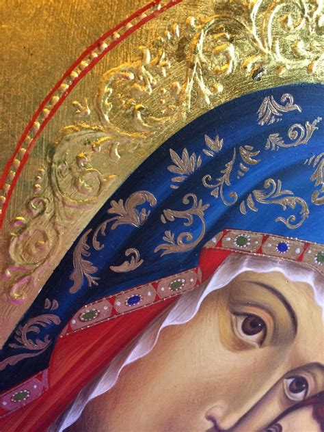 Hand Painted Byzantine Icon Of Virgin Mary Etsy