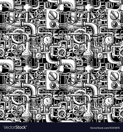 Seamless Pattern Steampunk Royalty Free Vector Image
