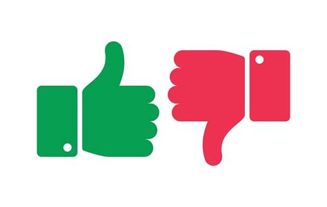 Like Unlike Buttons Thumbs Up And Down Isolated Icons