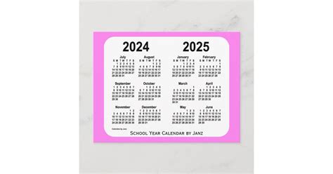 2024 2025 Violet Mini School Year Calendar By Janz Postcard