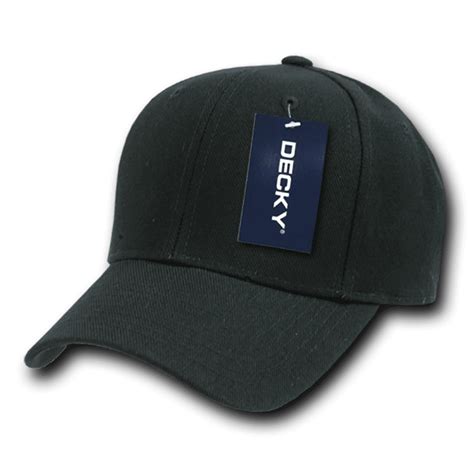 Decky Classic Plain Fitted Pre Curved Bill Baseball Hats Hat Caps Cap