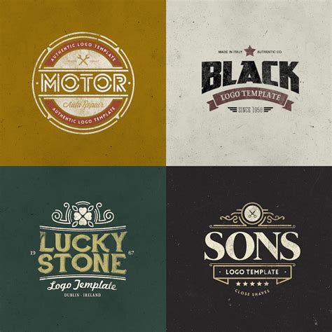 Retro Logo Templates V01 Badge And Logo Templates Easybrandz