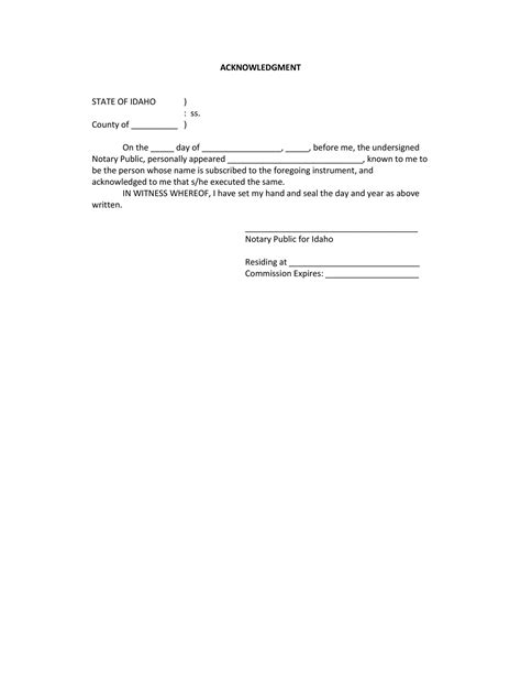 Free Notary Acknowledgement Statement Templates Templatelab