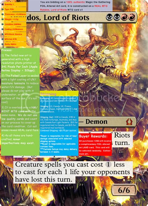 Mtg Hot Rakdos Lord Of Riots Foil Altered Art Magic The Gathering