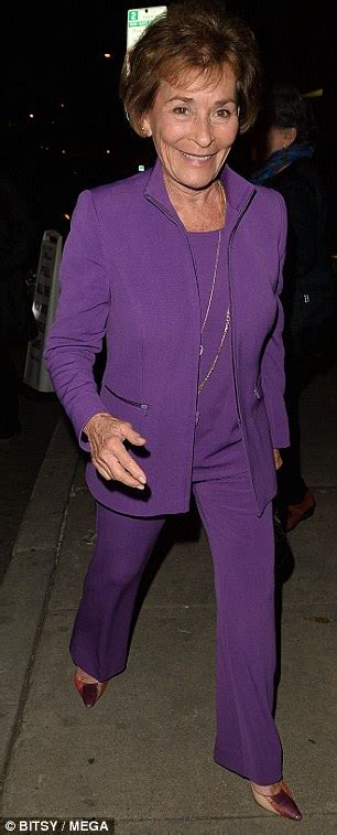 Judge Judy Suits Up In Purple For Alan Alda 81st Birthday Daily Mail
