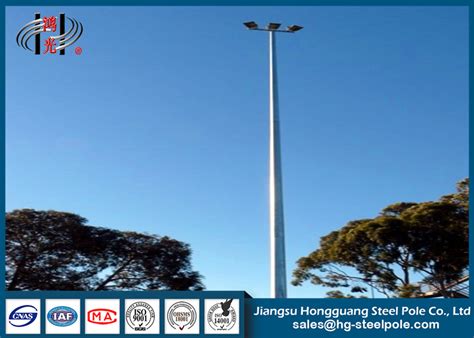 Height 20 30m Led High Mast Steel Lighting Poles With Lifting System