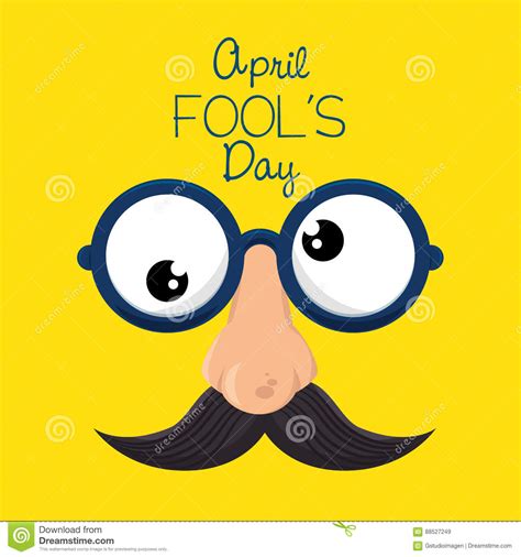 April Fools Day Celebration Card Stock Vector Illustration Of Comic