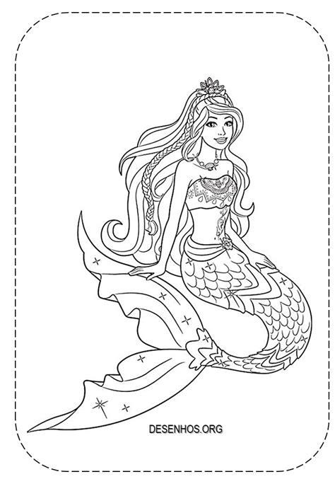 Barbie Sereia Desenho Pra Pintar Colorir E Imprimir Mermaid Capa Arte Images And Photos Finder