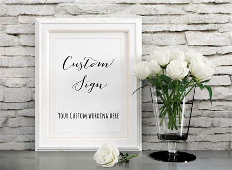 Custom Printable Sign Wedding Printable Sign Your Custom Etsy Uk