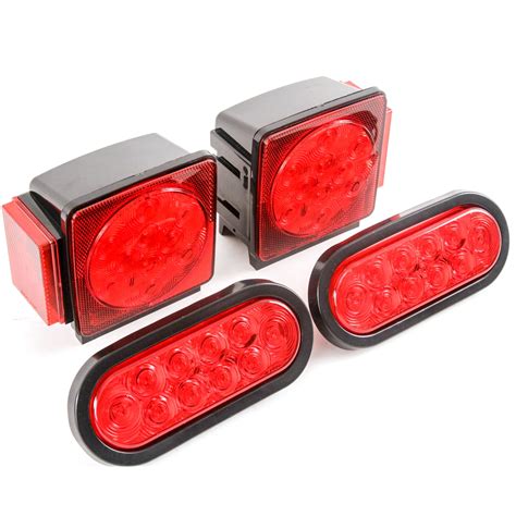 Led Pair Trailer Square Tail Light Under 80 Inches And 2 6 Inches Red