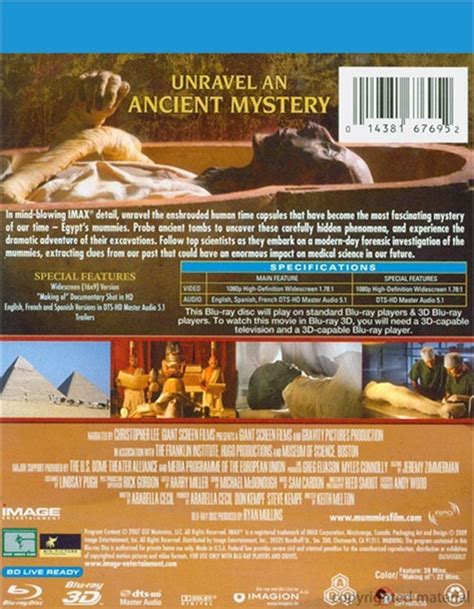 Imax Mummies Secrets Of The Pharaohs 3d Blu Ray 3d Blu Ray 2007 Dvd Empire