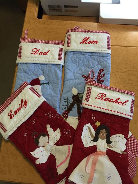 Machine Embroidered Names On Ready Made Stockings Machine Embroidery Christmas Stockings