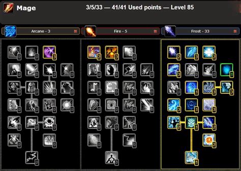 Wow Of Warcraft Talents And Glyphs Dps Pve Frost Mage Talent Guide