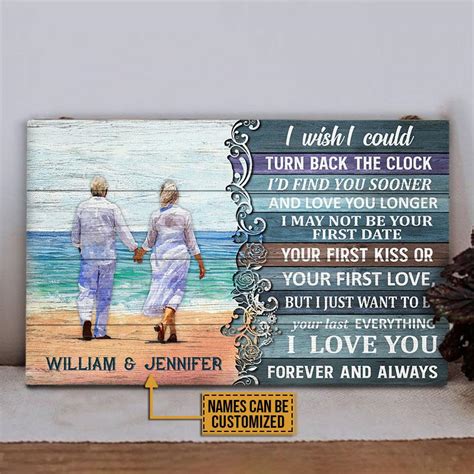 Beach Old Couple Turn Back The Clock Couple T Home Decor Custom