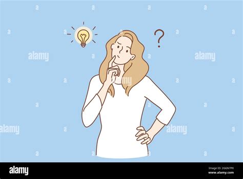 Frustration Doubt And Question Concept Young Frustrated Woman Cartoon