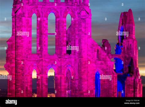 Whitby Abbey Illuminated During Gothhalloween Weekend Whitby North
