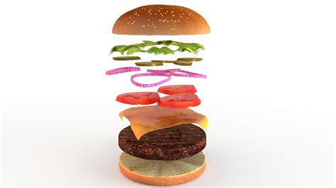 Burger Hamburger 3d Model Cgtrader