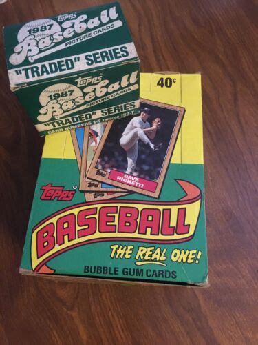 1987 Topps Baseball Wax Box Plus Traded Set Ebay