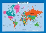 World Map for Kids - Laminated - Wall Chart Map of The World - Buy ...