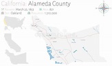 Mappa Della Contea Di Alameda in California Illustrazione Vettoriale ...