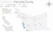 Mapa Del Condado De Alameda En California Ilustración del Vector ...