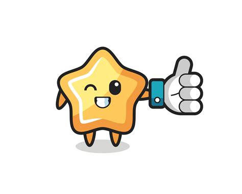 Cute Star With Social Media Thumbs Up Symbol 3382857 Vector Art At Vecteezy