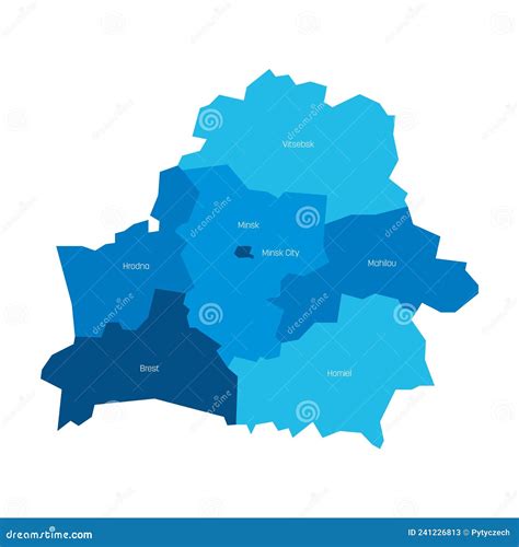 Belarus Administrative Map Of Regions Stock Vector Illustration Of