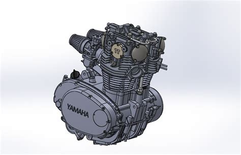 Yamaha Xs650 Engine Xs 650 3d Cad Model Library Grabcad