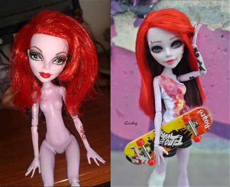 Monster High Operetta Repaint Doll Before And After Repainting Ooak Operetta