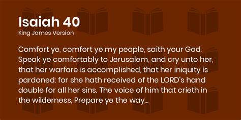 Isaiah 40 Kjv Comfort Ye Comfort Ye My People Saith Your God