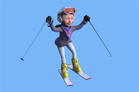Artstation Girl Skiing