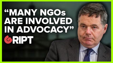 minister paschal donohoe defends ngo funding watch minister paschal donohoe says that many