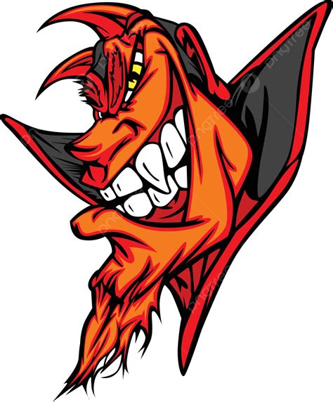 Demon Mascot Head Vector Cartoon Demons Devils Profile Vector Demons