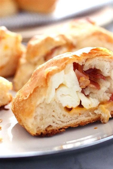 Egg White Bacon Cheese Stuffed Biscuits Biscuit Recipe Recipes