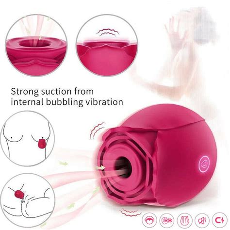 New Rose Clit Licking Pump Sucking Vibrator G Spot Dildo Oral Sex Toys For Women Ebay