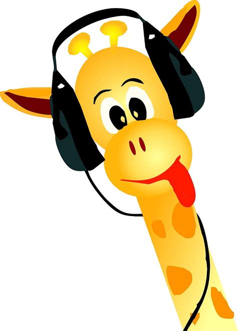 Hd Wallpaper Giraffe Wearing Headset Illustration Yellow Animal