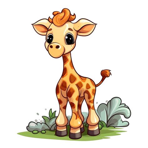 Premium Vector Cute Cartoon Giraffe On A White Background Vector