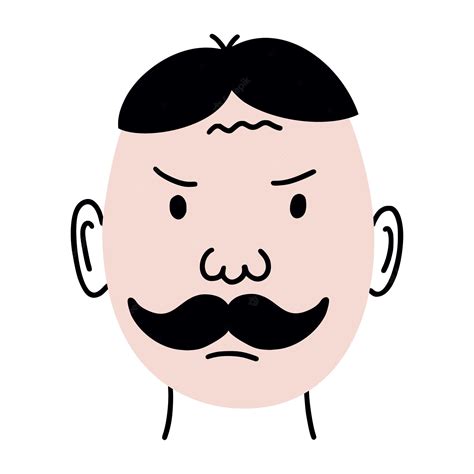 Premium Vector Angry Man Face People In Doodle Style Avatar For Social Network