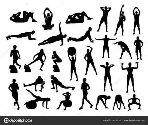 Man Fitness Silhouette — Stock Vector © Orfeev 193135210