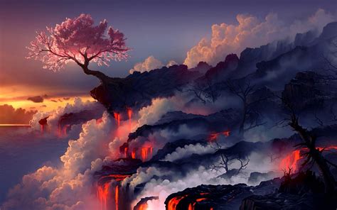 Tree Resist Lava Wallpapers Hd Desktop And Mobile