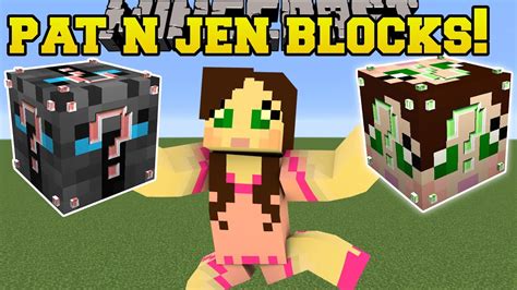 Minecraft Pat And Jen Lucky Block Popularmmos And Gamingwithjen Blocks Mod Showcase Youtube