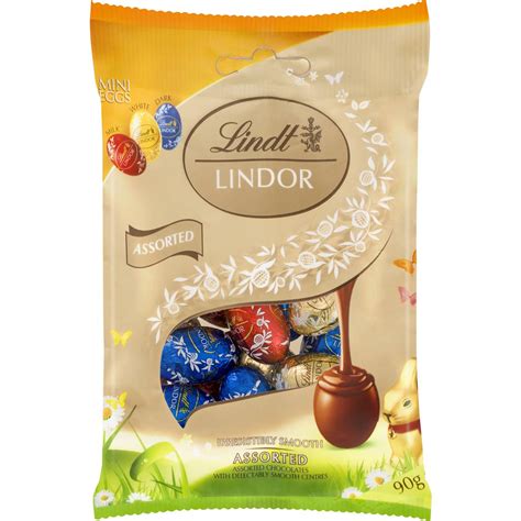 Lindt Lindor Easter Assorted Chocolate Eggs Bag 90g Woolworths