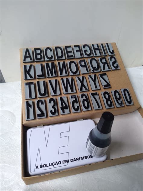 kit de carimbos do alfabeto números 30mm elo7