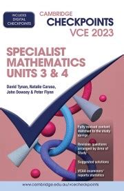 Cambridge Checkpoints Vce Specialist Mathematics Units Print