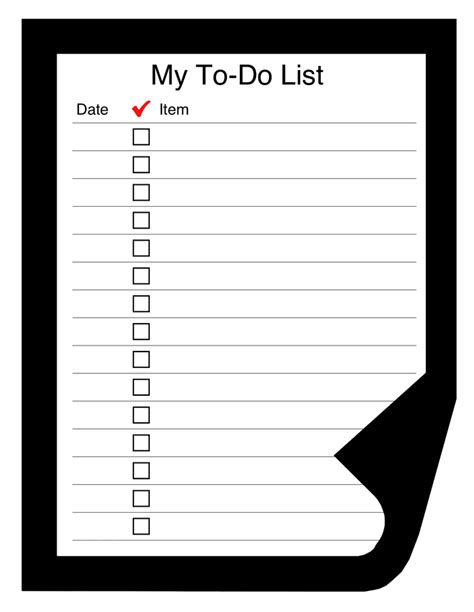 Awesome Printable To Do List Template Clear 7482 Hot Sex Picture