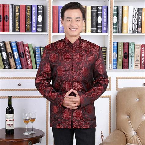 Teresacollections Traditional Men Chinese Cheongsam Pattern Suit Jacket