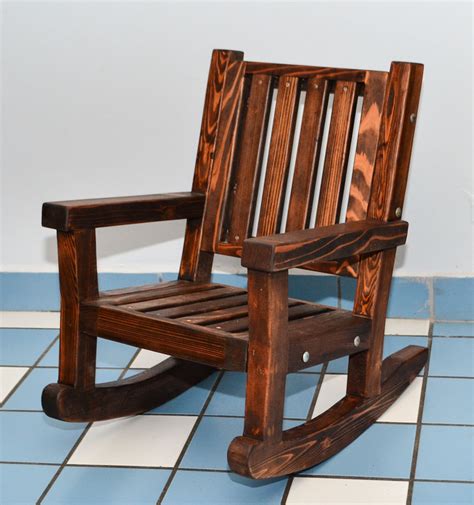 Kids Wooden Rocking Chair Sturdy Redwood Kids Chair